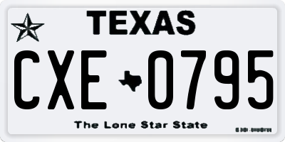 TX license plate CXE0795