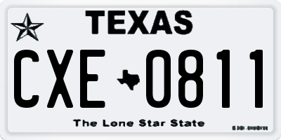 TX license plate CXE0811