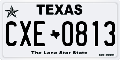 TX license plate CXE0813
