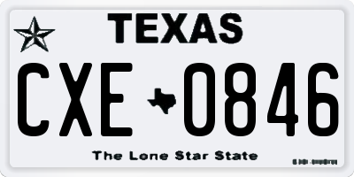 TX license plate CXE0846