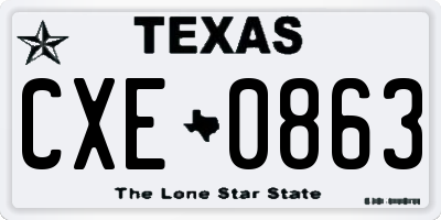 TX license plate CXE0863