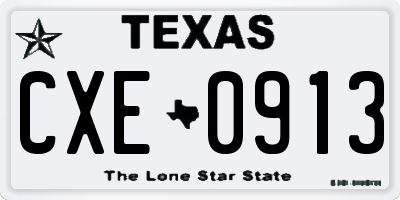 TX license plate CXE0913