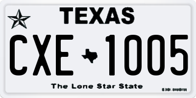 TX license plate CXE1005