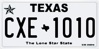 TX license plate CXE1010