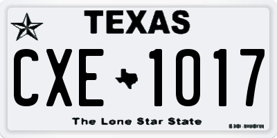 TX license plate CXE1017