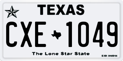 TX license plate CXE1049