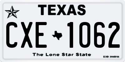 TX license plate CXE1062