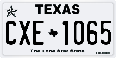 TX license plate CXE1065