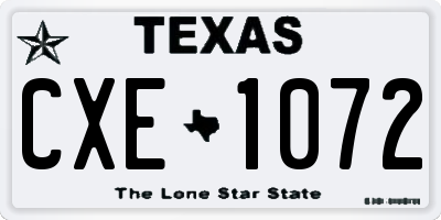 TX license plate CXE1072