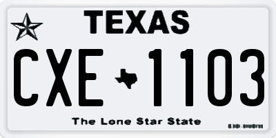 TX license plate CXE1103