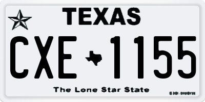 TX license plate CXE1155