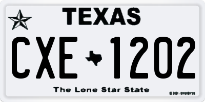 TX license plate CXE1202