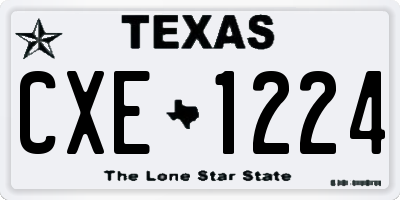 TX license plate CXE1224