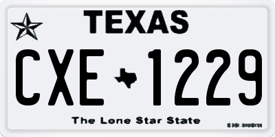 TX license plate CXE1229