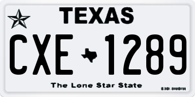 TX license plate CXE1289