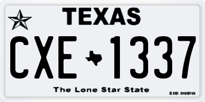 TX license plate CXE1337