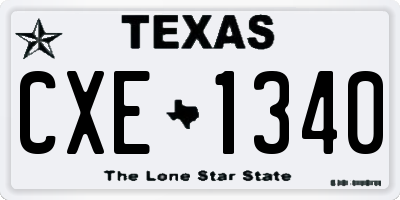TX license plate CXE1340