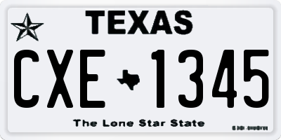 TX license plate CXE1345