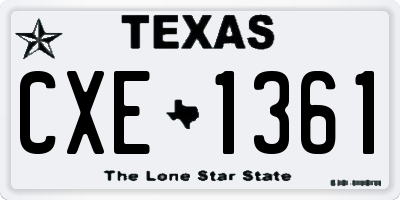 TX license plate CXE1361