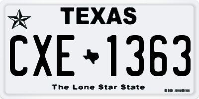 TX license plate CXE1363