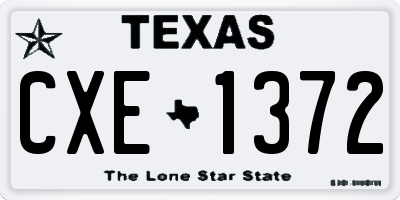 TX license plate CXE1372