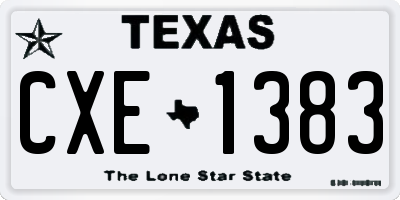 TX license plate CXE1383