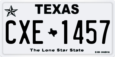 TX license plate CXE1457