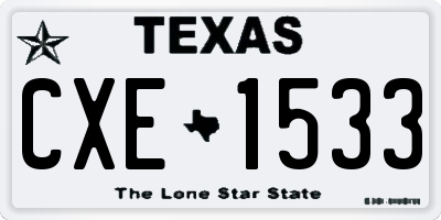 TX license plate CXE1533