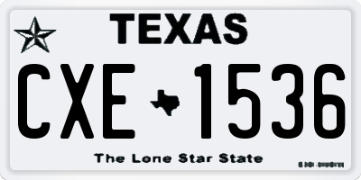 TX license plate CXE1536