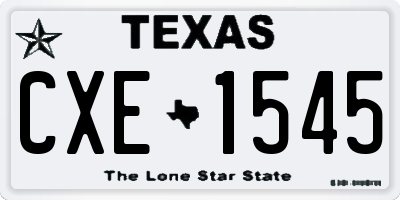 TX license plate CXE1545