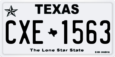 TX license plate CXE1563