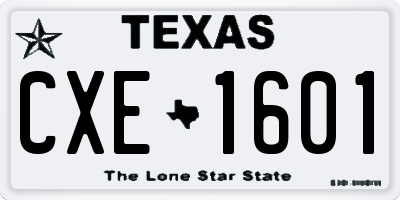 TX license plate CXE1601