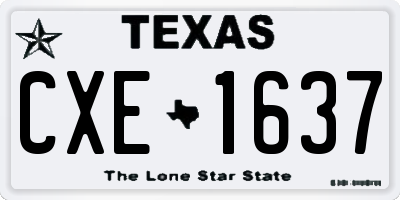 TX license plate CXE1637
