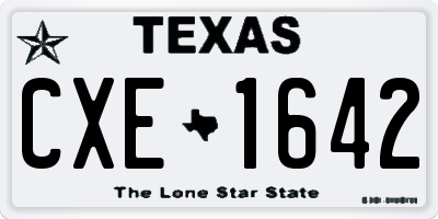 TX license plate CXE1642