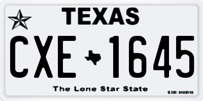 TX license plate CXE1645