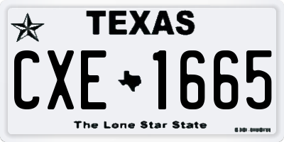 TX license plate CXE1665