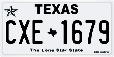 TX license plate CXE1679