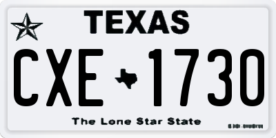 TX license plate CXE1730