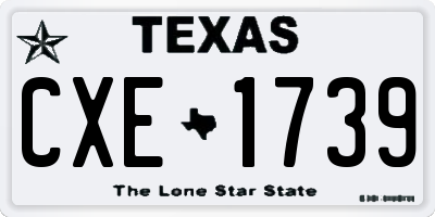 TX license plate CXE1739