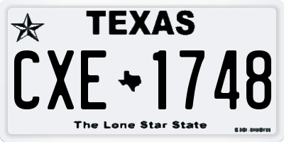 TX license plate CXE1748