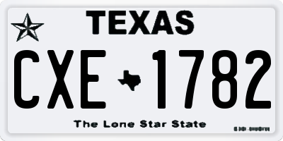 TX license plate CXE1782