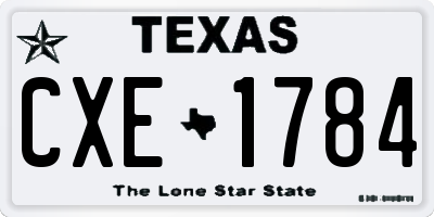 TX license plate CXE1784