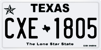 TX license plate CXE1805