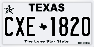 TX license plate CXE1820