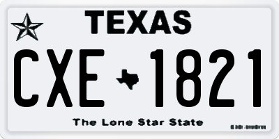 TX license plate CXE1821