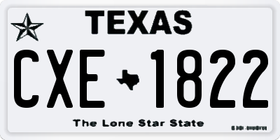 TX license plate CXE1822