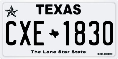 TX license plate CXE1830