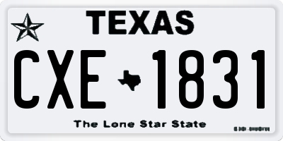 TX license plate CXE1831