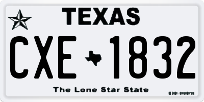 TX license plate CXE1832