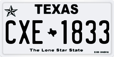 TX license plate CXE1833